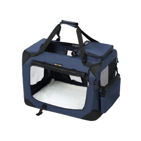 Koerakuut 70.0×52.0x52.0cm sinine, must Kasside transportkorvid ja puurid