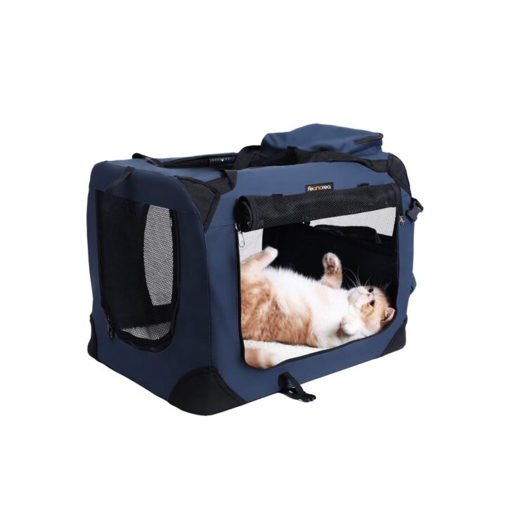 Koerakuut 70.0×52.0x52.0cm sinine, must Kasside transportkorvid ja puurid