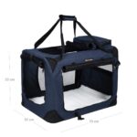 Koerakuut 70.0×52.0x52.0cm sinine, must Kasside transportkorvid ja puurid