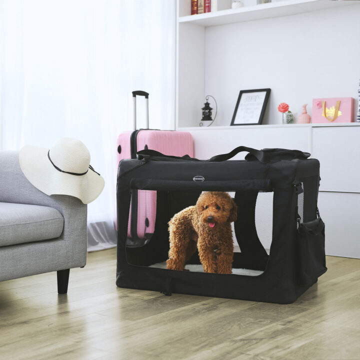 Koerakuut 91.0×63.0x63.0cm must Kasside transportkorvid ja puurid