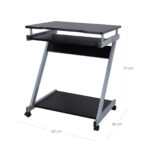 Arvutilaud 60x48x71.5cm, must, hall Arvutilauad