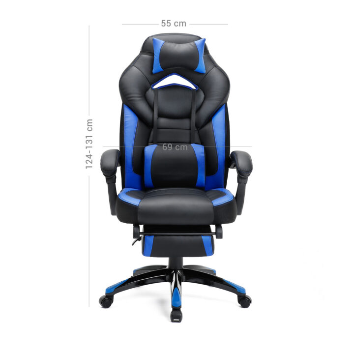 Kontoritool 72.4×69.7x(121-133)cm must,sinine Kontoritoolid