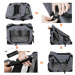 Transportkorv 70.0×52.0x52.0cm hall, must Kasside transportkorvid ja puurid