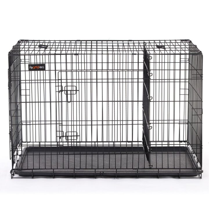Juhtmetest puurpakid 122×74.5×80.5cm must, must Transportkorvid ja puurid koertele