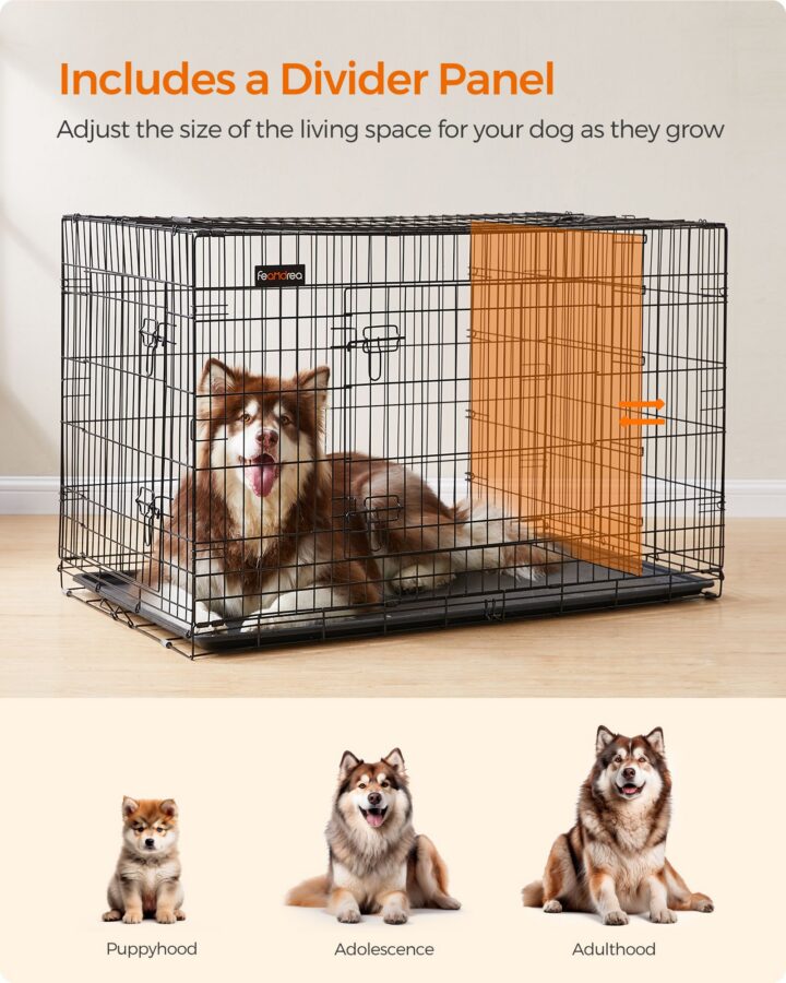 Juhtmetest puurpakid 122×74.5×80.5cm must, must Transportkorvid ja puurid koertele