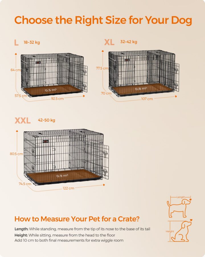Juhtmetest puurpakid 122×74.5×80.5cm must, must Transportkorvid ja puurid koertele
