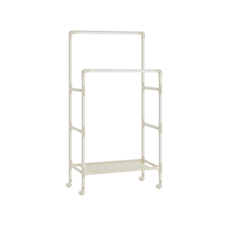 Riidestange 83x44x160cm valge Riiulid