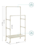 Riidestange 83x44x160cm valge Riiulid