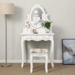 Meigilaud tooliga 75x40x145cm valge Meigilauad