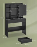 Peegliga laud 90x40x144.7cm Meigilauad