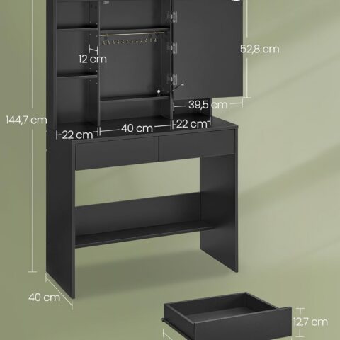 Peegliga laud 90x40x144.7cm Meigilauad