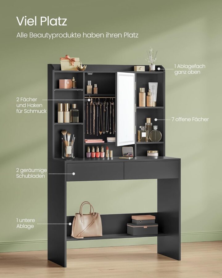 Peegliga laud 90x40x144.7cm Meigilauad