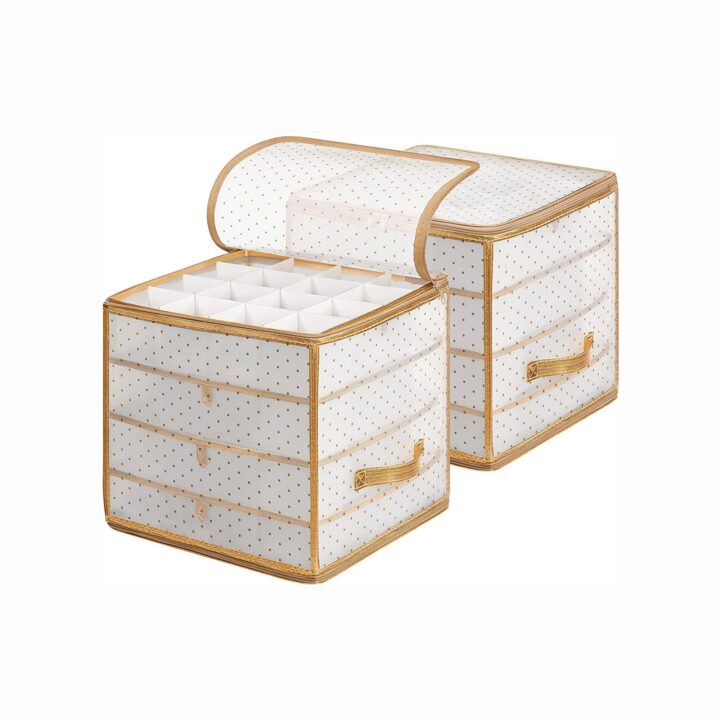 Jõuluehete karp 33.5×33.5x34cm kuld Jõulutekstiil