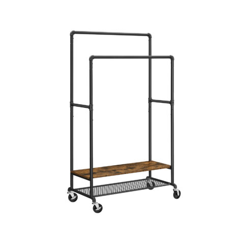 Riidepuu 104.5x40x160cm must, retrovärv Riiulid