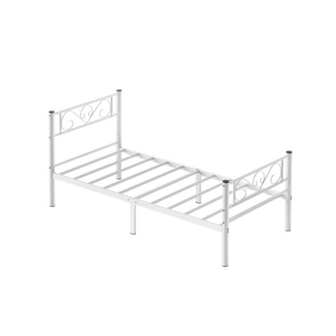 Metallist voodi 198×91.8×86.4cm valge Voodid ilma madratsita