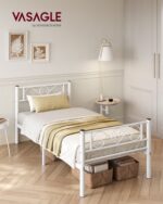 Metallist voodi 198×91.8×86.4cm valge Voodid ilma madratsita