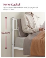 Metallist voodi 198×91.8×86.4cm valge Voodid ilma madratsita