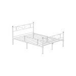 Metallist voodi 198×141.8×86.4cm valge Voodid ilma madratsita
