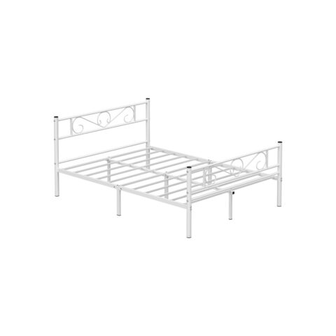 Metallist voodi 198×141.8×86.4cm valge Voodid ilma madratsita