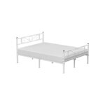 Metallist voodi 198×141.8×86.4cm valge Voodid ilma madratsita