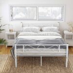 Metallist voodi 198×141.8×86.4cm valge Voodid ilma madratsita