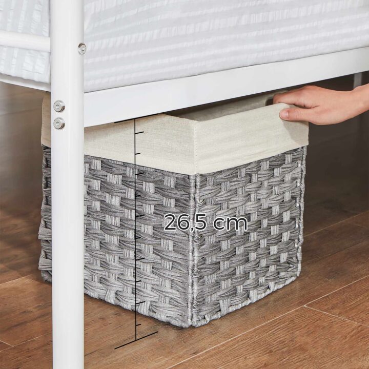 Metallist voodi 198×141.8×86.4cm valge Voodid ilma madratsita