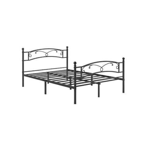 Metallist voodi 198x142x92.5cm must Voodid ilma madratsita