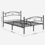 Metallist voodi 198x142x92.5cm must Voodid ilma madratsita
