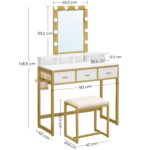 Meigilaud 90x40x145.5cm kuld Meigilauad