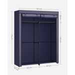 Riidekapp 140x43x174cm tumedsinine Metallist riidepuud