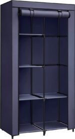 Riidekapp 88x45x168cm tume sinine Riiulid
