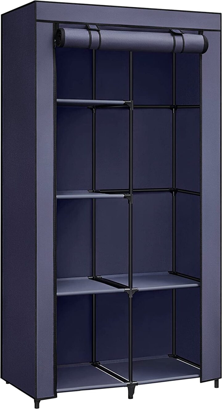 Riidekapp 88x45x168cm tume sinine Riiulid