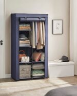 Riidekapp 88x45x168cm tume sinine Riiulid