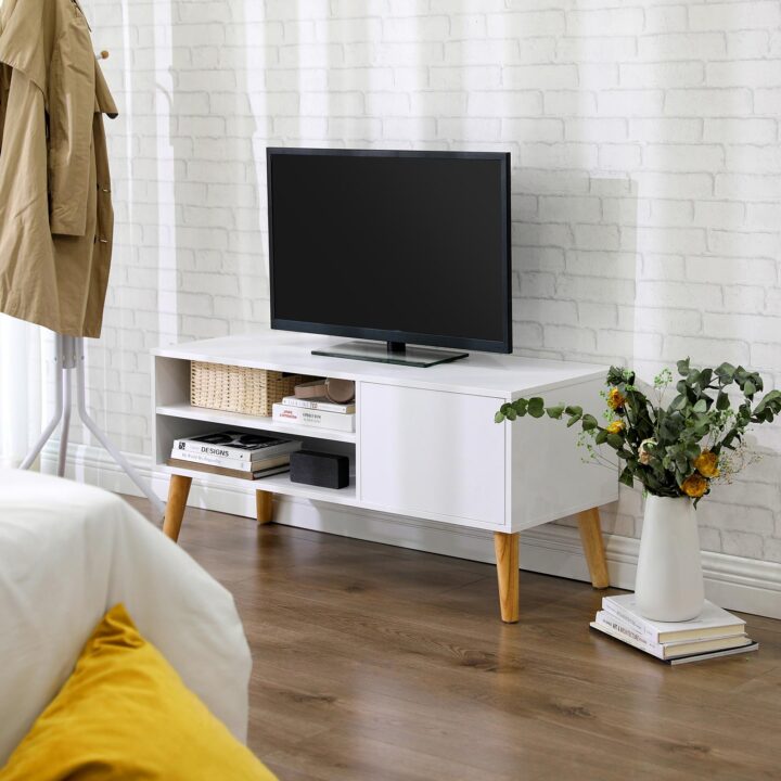 TV-kapp 110x40x49.5cm valge TV-alused