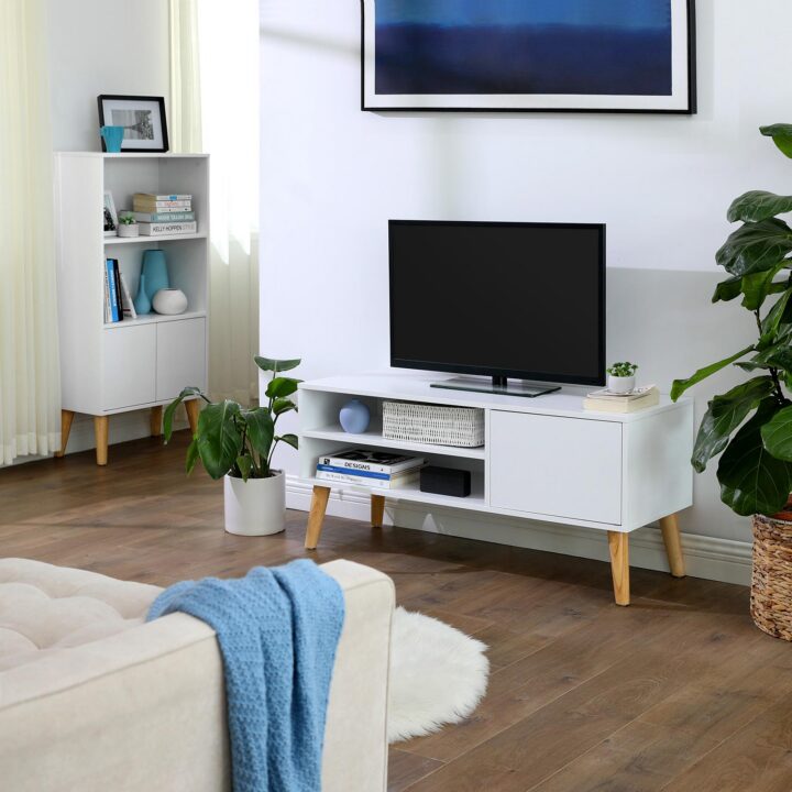 TV-kapp 110x40x49.5cm valge TV-alused