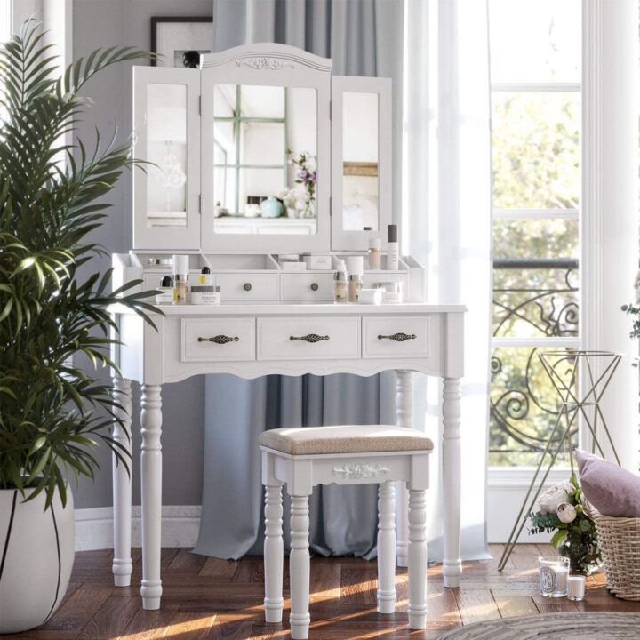 Kosmeetikalaud 90x40x148cm must Meigilauad