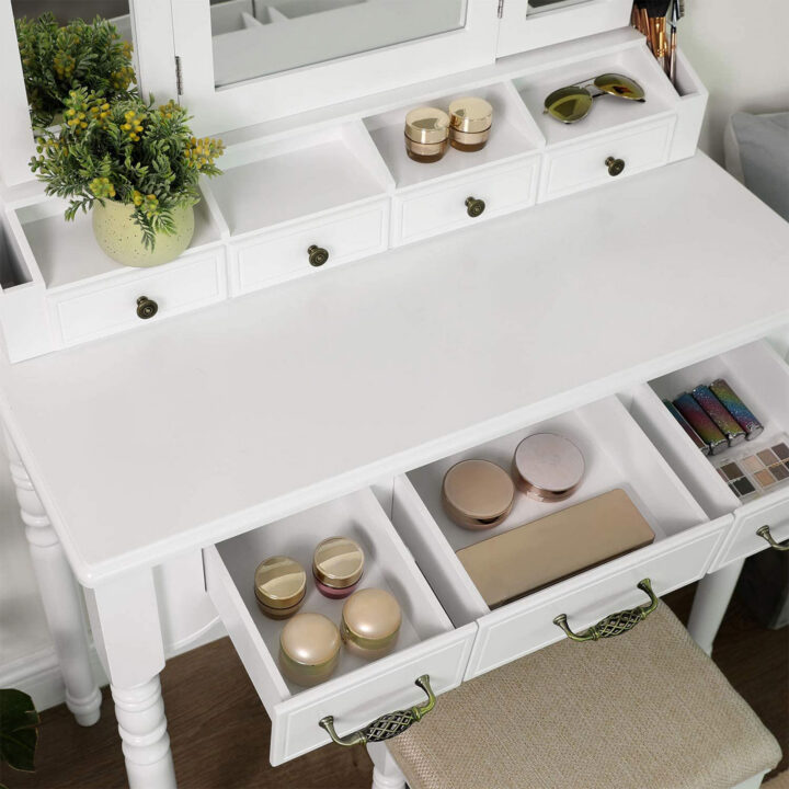 Kosmeetikalaud 90x40x148cm must Meigilauad