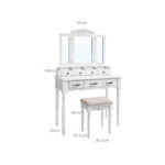 Kosmeetikalaud 90x40x148cm must Meigilauad