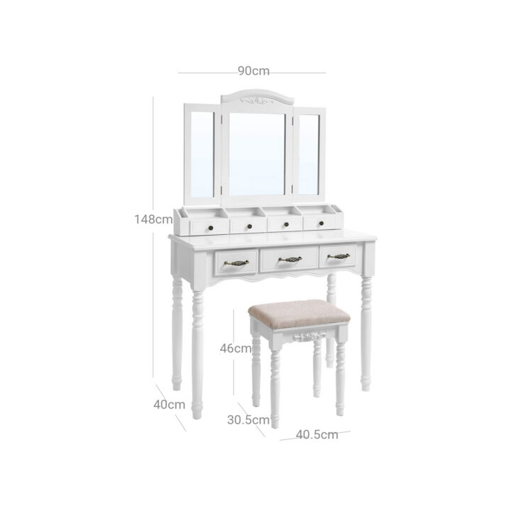 Kosmeetikalaud 90x40x148cm must Meigilauad