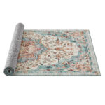 Vintage stiilis vaip 3×5 Sinakasroheline 153x92x0.1cm Voodid ilma madratsita