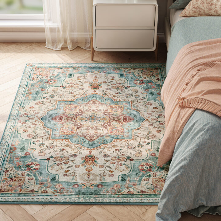 Vintage stiilis vaip 120×170cm Rohekas sinine 170x120x0.1cm Vaibad