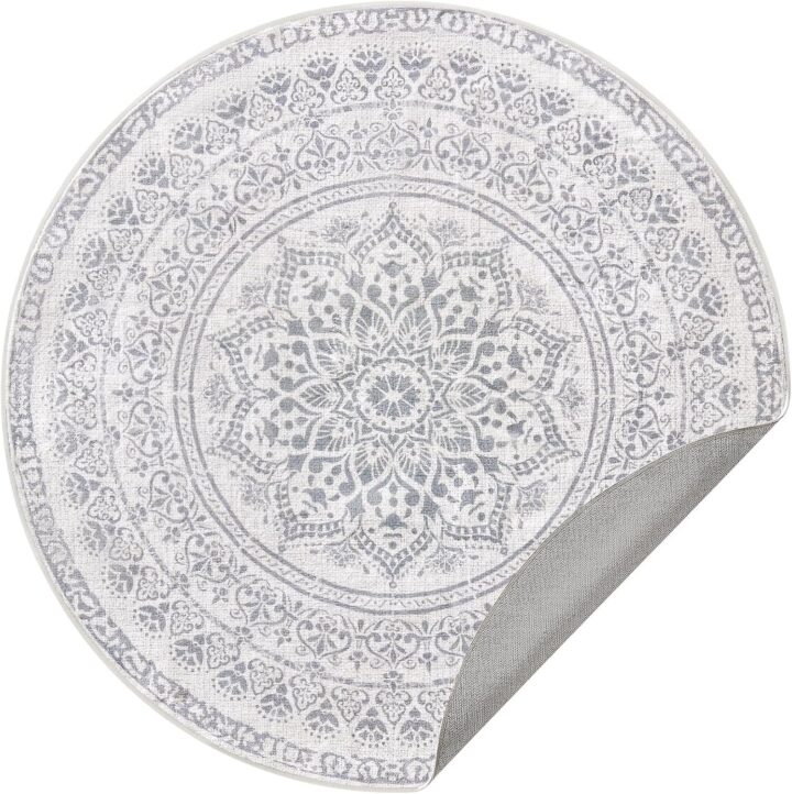 Ümmargune BOHO vaip 120cm Tuvihall 120x120x1cm Vaibad