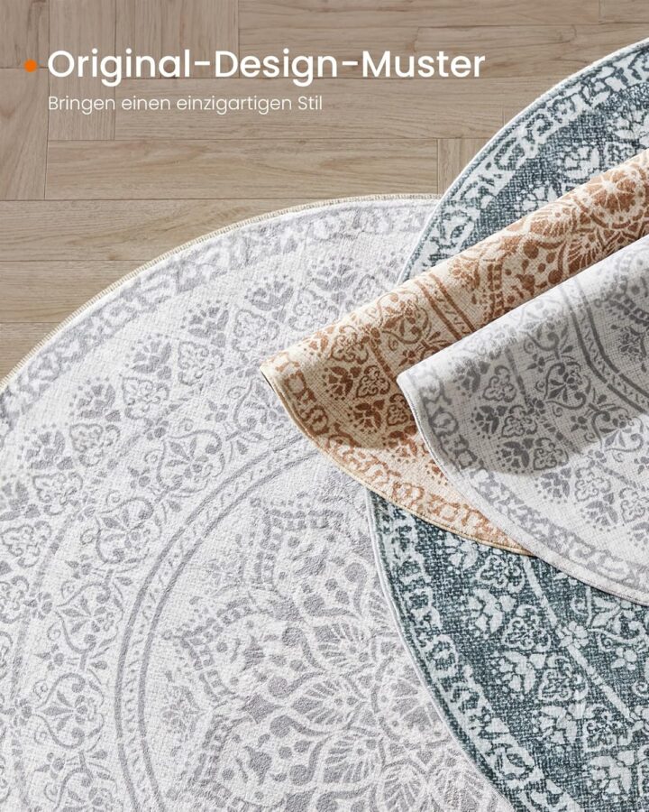 Ümmargune BOHO vaip 120cm Tuvihall 120x120x1cm Vaibad
