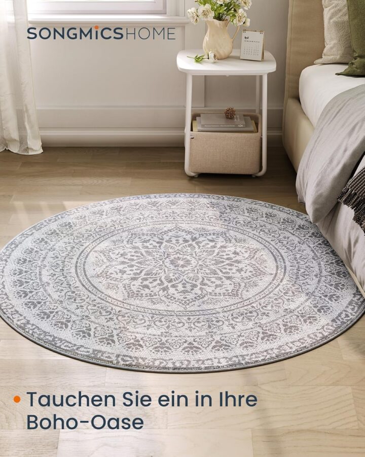 Ümmargune BOHO vaip 120cm Tuvihall 120x120x1cm Vaibad
