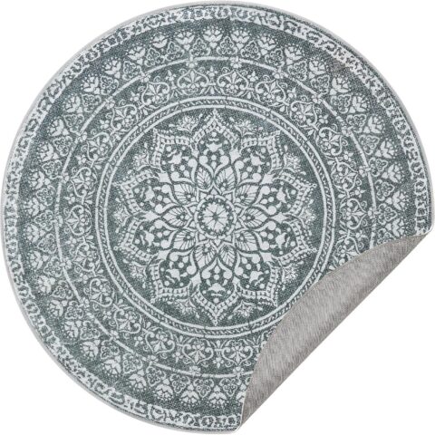 Ümmargune BOHO vaip, diameeter 120 cm, süsinikhall 120x120x1cm Vaibad