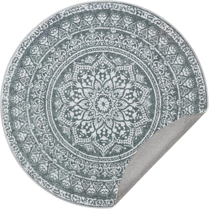 Ümmargune BOHO vaip, diameeter 120 cm, süsinikhall 120x120x1cm Vaibad