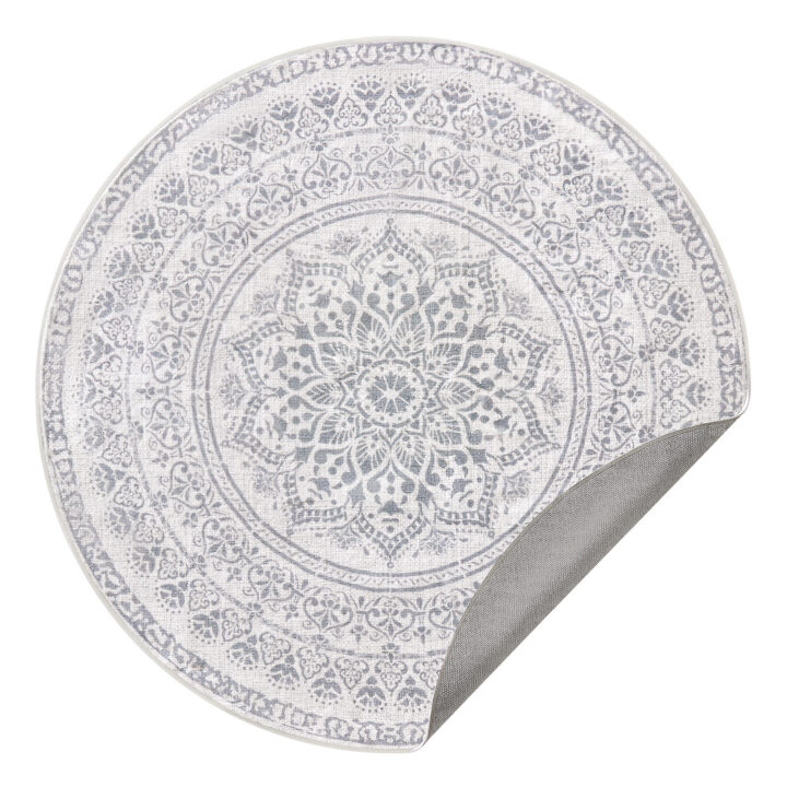 Ümmargune BOHO vaip 160 cm Tuvihall 160x160x1cm Vaibad