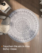 Ümmargune BOHO vaip 160 cm Tuvihall 160x160x1cm Vaibad Ümmargune BOHO vaip 160 cm Tuvihall 160x160x1cm Vaibad