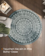 Ümmargune BOHO vaip 160 cm Söehall 160x160x1cm Vaibad Ümmargune BOHO vaip 160 cm Söehall 160x160x1cm Vaibad