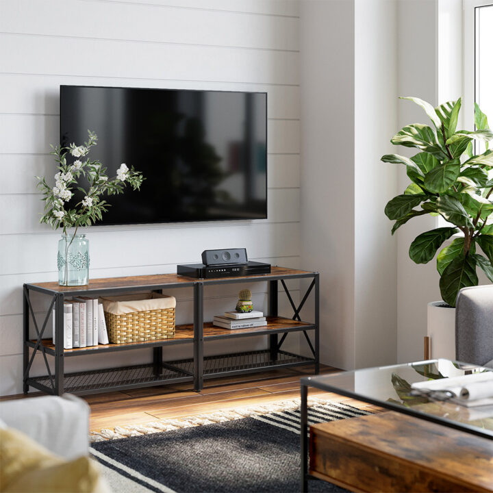 Teleri alus 140x39x52cm antiikne, must TV-alused